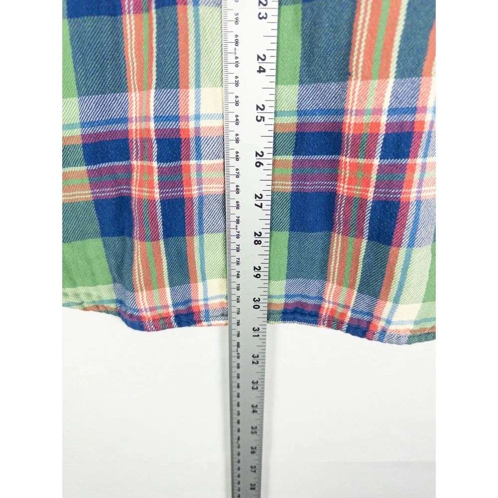 Ralph Lauren Classic Fit Plaid Button Down Shirt Mens L Green Multicolor Preppy